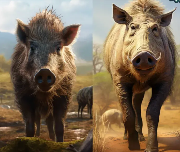 Wild Boar vs Warthog: See Who Wins？