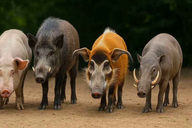 What are Suidae with examples and pictures