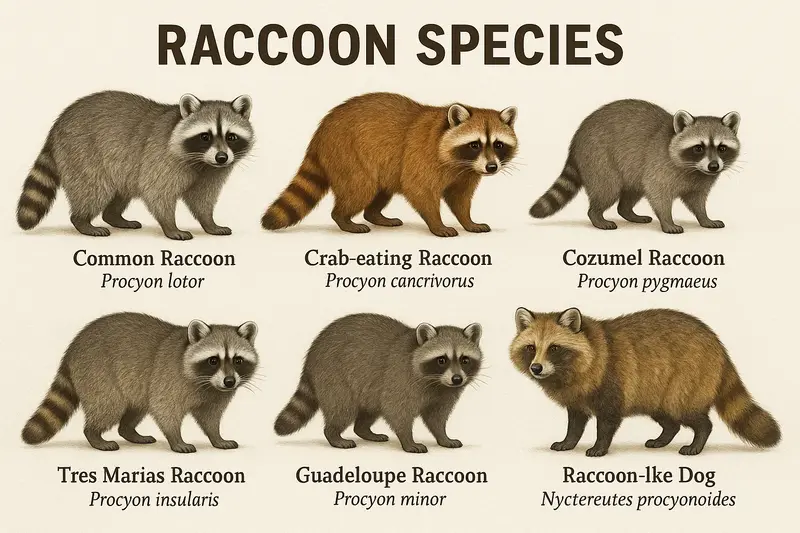 3 Types of Raccoons