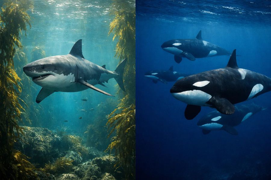 Great White Shark vs. Orca