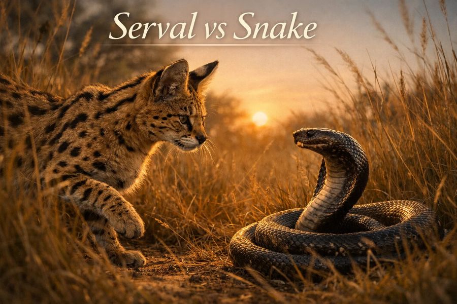 Serval vs Snake: The Long-Legged Hunter and the Hidden Reptile