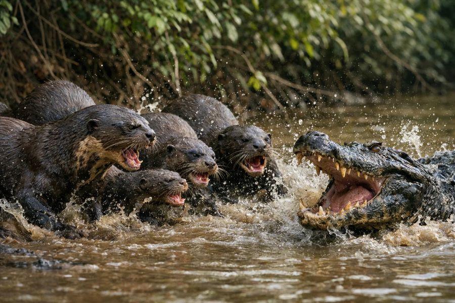 Giant Otter vs Caiman: Teamwork, Teeth, and the Reality of an Amazon Rivalry