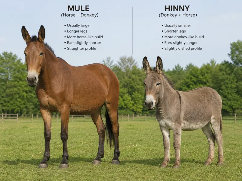 Hinny vs. Mule: How These Different Donkey-Horse Hybrids Compare
