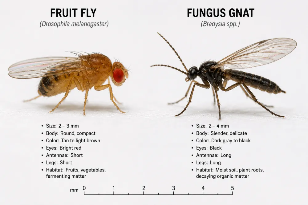 Fruit Flies vs Gnats: How to Identify Tiny Flies in Your Home