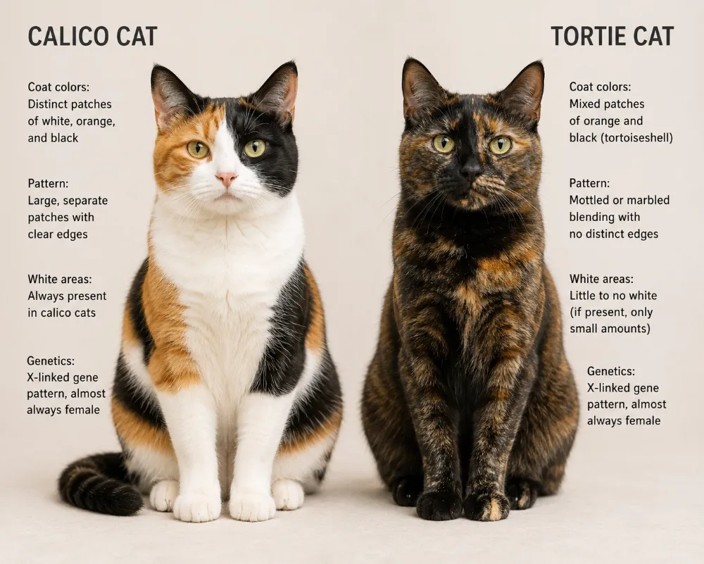 Calico vs Tortie: Coat Pattern, Color, Genetics and Differences