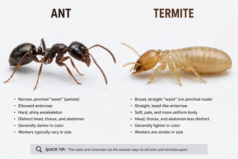 Ants vs Termites: Difference, Identification, Wings and Damage