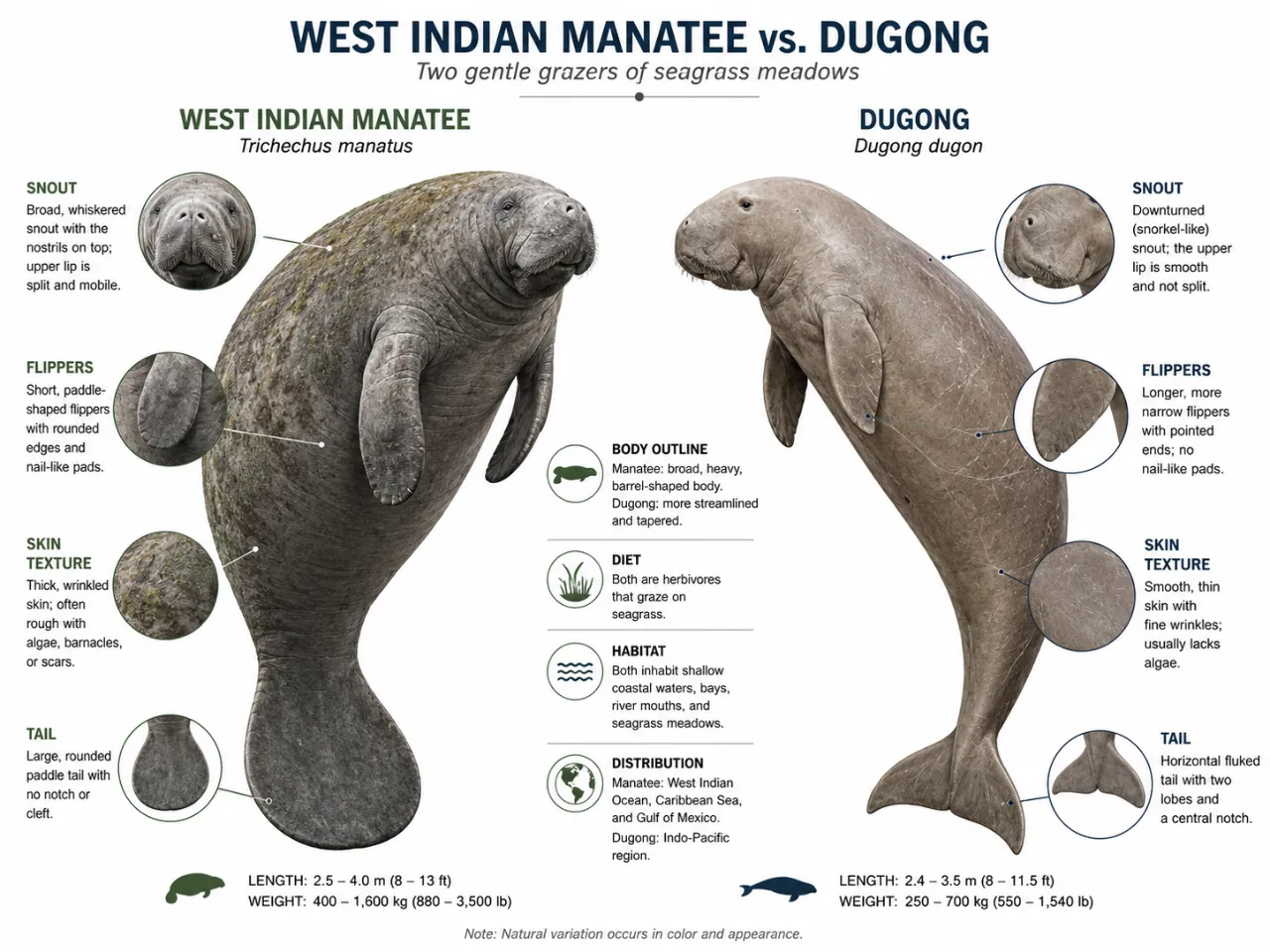 Manatee vs Dugong: Key Differences Between These Gentle Sea Mammals